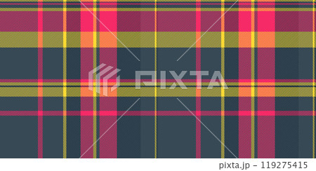 Multicolor texture textile check, genuine vector fabric pattern. Tradition seamless tartan plaid background in cyan and red colors. Multicolor texture textile check, genuine vector fabric pattern. Tradition seamless tartan plaid background in cyan and red colors. 119275415
