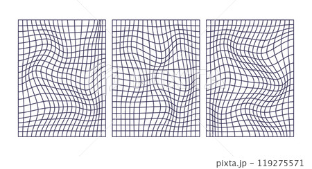 grids, distorted wireframes for poster design 119275571