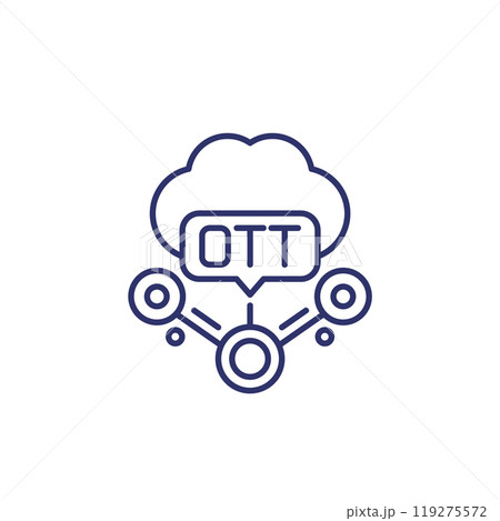 OTT media line icon, over-the-top service 119275572