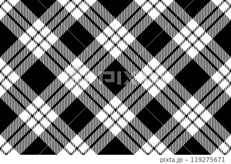 Stripe vector check seamless, gift background plaid texture. Amazing pattern textile fabric tartan in black and white colors. 119275671