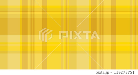 Classical pattern fabric background, nostalgic vector seamless check. Panjabi textile tartan texture plaid in yellow and amber colors. 119275751