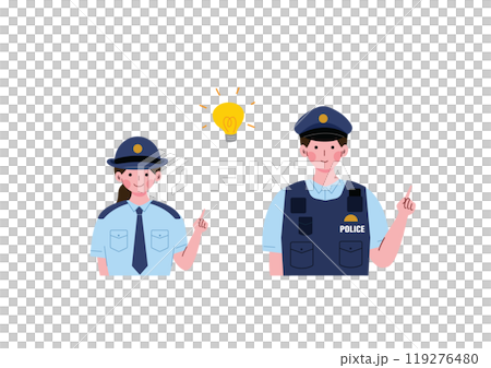 一名警察舉起食指閃爍 119276480