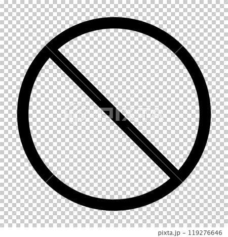 Monochrome icon illustration of prohibition sign Monochrome icon illustration of prohibition sign 119276646