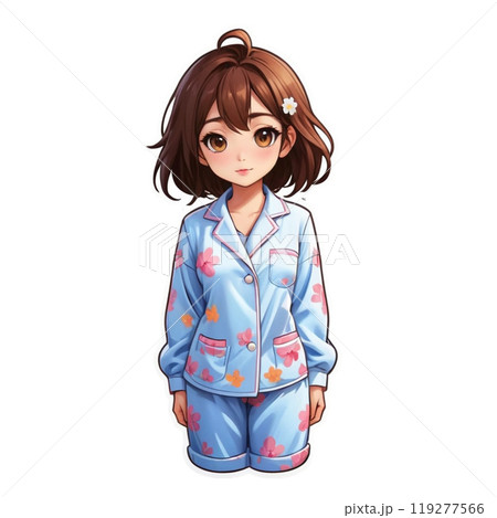 笑顔の可愛い女の子のイラスト 119277566