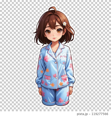 笑顔の可愛い女の子のイラスト 119277566