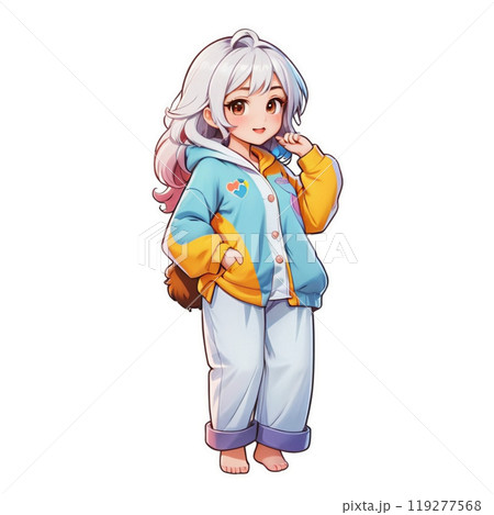 笑顔の可愛い女の子のイラスト 119277568