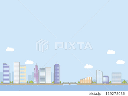 川・海から見た都会の街並み 川・海から見た都会の街並み 119278086