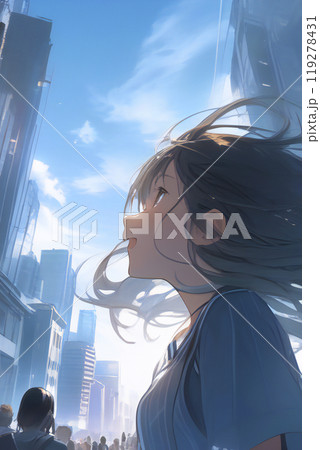 清々しい朝を迎えた女の子 119278431