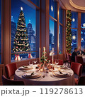 レストランで豪華なクリスマスディナーの風景 119278613