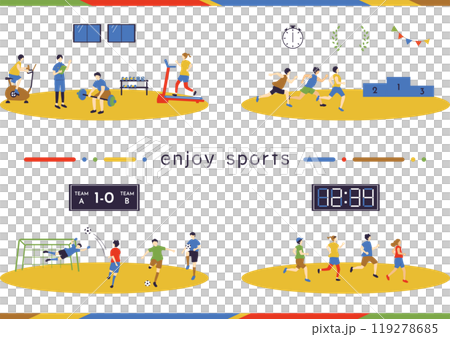 スポーツを楽しむ人達 119278685