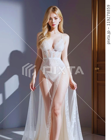 ウェディングドレスを着た綺麗な女性 119278859