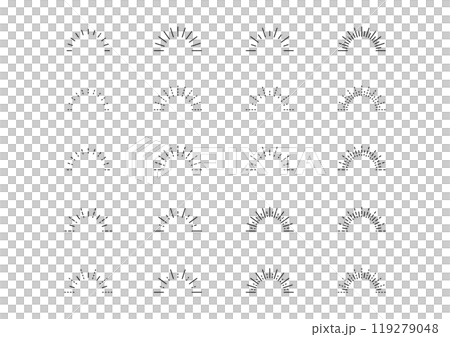 Simple sunburst illustration set (20 types) 119279048
