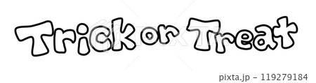 Trick or Treatの手書き文字　線画 119279184