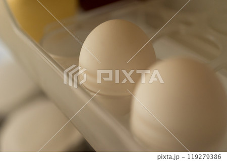 冷蔵庫内の生卵 119279386