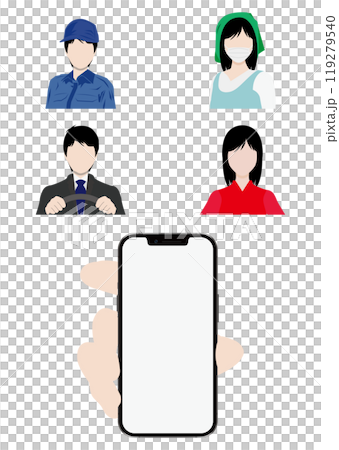 スマートフォンと働く人 119279540