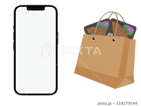 スマートフォンとテイクアウト 119279549