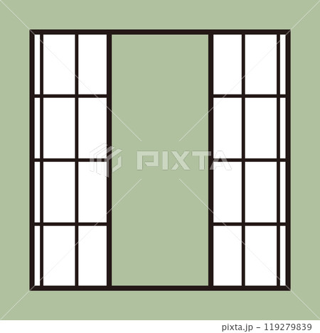 半開きの四角い障子のイラスト素材1 119279839