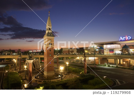 倉敷駅前の風景 夜景 黄昏時 岡山観光 インバウンド 倉敷駅前の風景 夜景 黄昏時 岡山観光 インバウンド 119279908