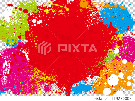 Grunge design with flashy paint in a red circle center Grunge design with flashy paint in a red circle center 119280008