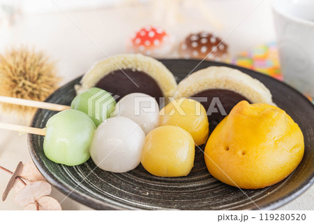 お月見の和菓子盛り合わせ 119280520