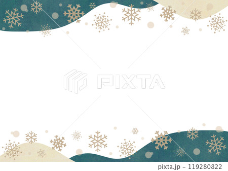 雪の結晶フレーム エメラルドグリーン 119280822