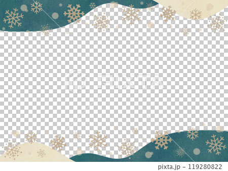 雪の結晶フレーム エメラルドグリーン 119280822