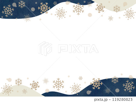 雪の結晶フレーム ブルー 119280823