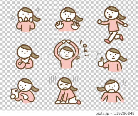 A set of various female reactions A set of various female reactions 119280849