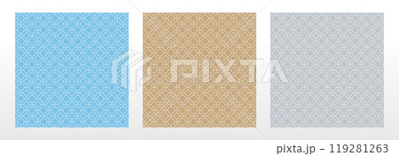 Set of abstract geometric patterns. Seamless vector backgrounds. Colored ornaments Graphic modern patterns Simple lattice graphic design Set of abstract geometric patterns. Seamless vector backgrounds. Colored ornaments Graphic modern patterns Simple lattice graphic design 119281263