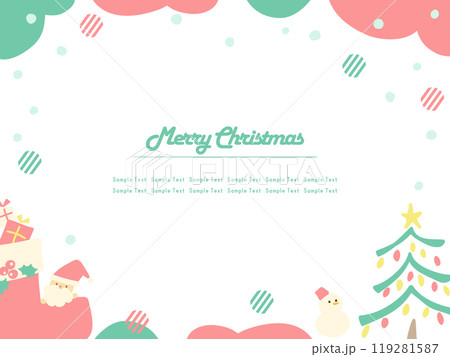 かわいいクリスマスの背景フレーム11 119281587
