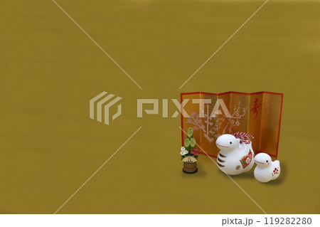 へび　巳年　年賀状　大サイズ トリミングok　ポスター 119282280