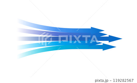 集約する矢印のグループのイラスト、ベクター素材 119282567