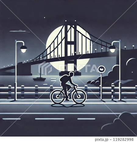 カーブミラーに映る橋の影 カーブミラーに映る橋の影 119282998