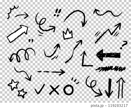 Vector illustration set of simple hand drawn arrows 119283217