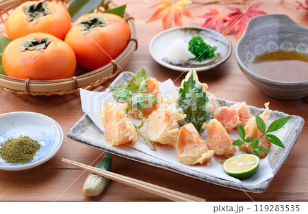 秋の味覚 柿の天婦羅 119283535