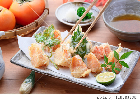 秋の味覚 柿の天婦羅 119283539