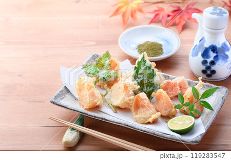 秋の味覚 柿の天婦羅 119283547