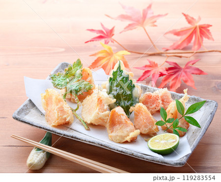 秋の味覚 柿の天婦羅 119283554