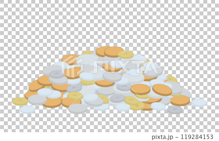 Illustration of a large amount of coins Illustration of a large amount of coins 119284153