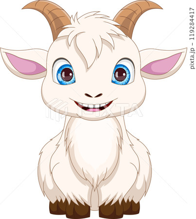 cartoon cute baby goat 119284417
