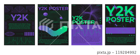 Retro futuristic vibe banners 119284992
