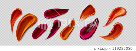 Lipstick smears set isolated on transparent Lipstick smears set isolated on transparent 119285050