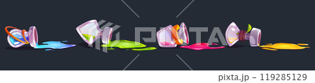 Ui spill potion glass bottle for magic game vector 119285129