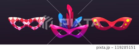 Set of colorful carnival masks 119285151