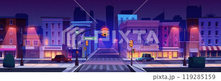 Night city street intersection 119285159