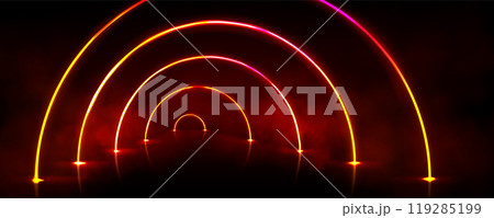 LED light arch portal on black background 119285199