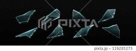 Broken glass or ice pieces set 119285273