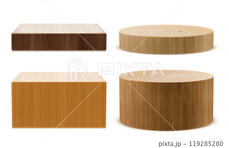 Brown wooden 3d product podium Brown wooden 3d product podium 119285280