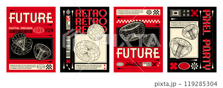 Poster design in y2k aesthetic Poster design in y2k aesthetic 119285304