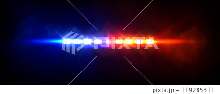 Emergency or police car siren flashing lights 119285311